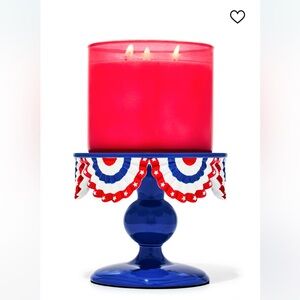 Bath & Body Works Patriotic Bunting Pedestal 3-Wick Candle Holder
